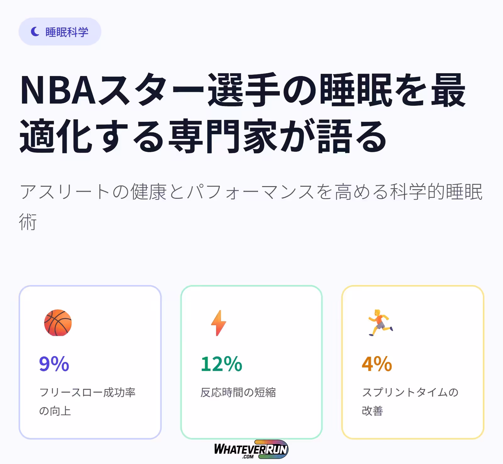 睡眠専門家が語る!アスリートの健康とパフォーマンスを高める睡眠術_cr